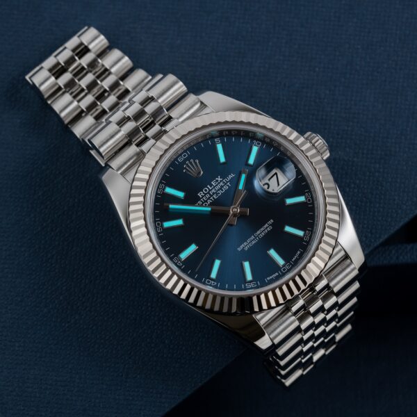 Rolex Datejust 41mm Oystersteel and white gold Bright Blue Dial 126334-0002 - Image 8