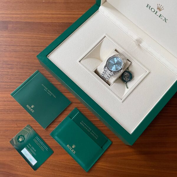Rolex Oyster Perpetual Day-Date President 40mm in Platinum with Ice-Blue Dial Men's Watch 228236-0012 New - Image 20