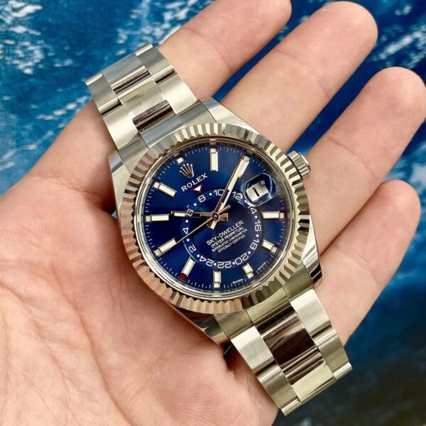 Rolex Sky-Dweller Serise Blue Dial Gold Bezel Steel Band Men's Watch M326934-0003 Unworn - Image 8