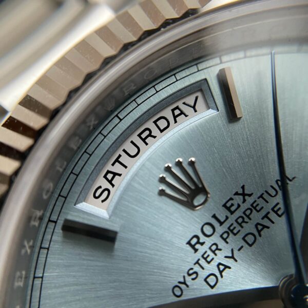 Rolex Oyster Perpetual Day-Date President 40mm in Platinum with Ice-Blue Dial Men's Watch 228236-0012 New - Image 9