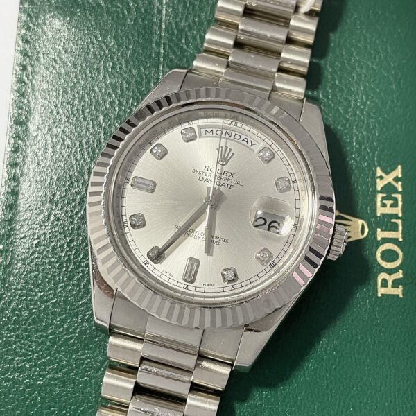 Day-Date II Silver Diamond Scale Multiple Dial Color Options 41mm - Image 3