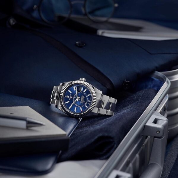 Rolex Sky-Dweller Serise Blue Dial Gold Bezel Steel Band Men's Watch M326934-0003 Unworn - Image 10