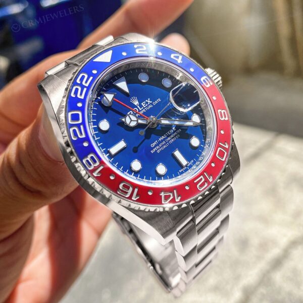Rolex GMT-Master II White Gold Pepsi Bezel Blue Dial Men's Watch m126719blro-0003 - Image 7