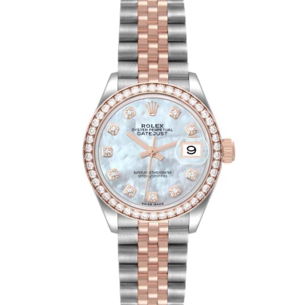 Rolex Lady Datejust 31mm Everose Diamond Bezel Two-Tone 279381 For Women Rose Gold
