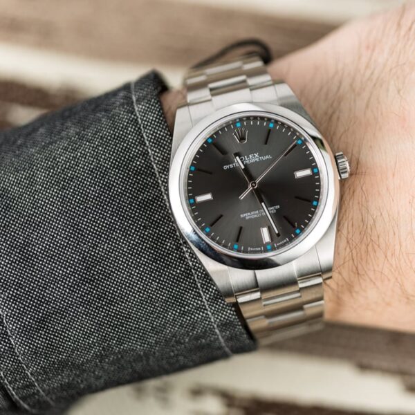 Rolex Oyster Perpetual 39mm Dark Rhodium Dial Watch 114300-0001 - Image 7