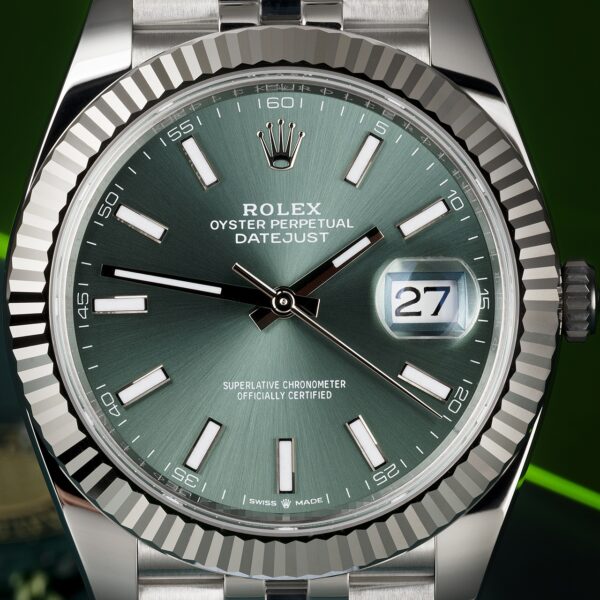 Rolex Datejust 41 Mint Green Dial Steel & White Gold m126334-0028 - Image 9
