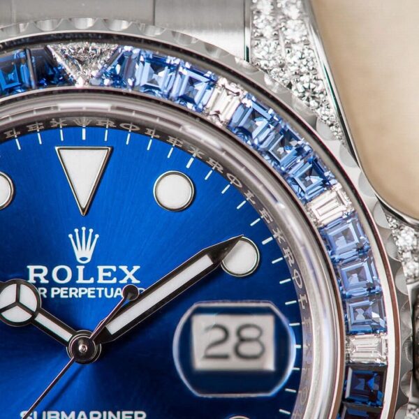 Rolex Submariner Date 116659 SABR 18K White Gold Diamonds Sapphires Unworn - Image 8