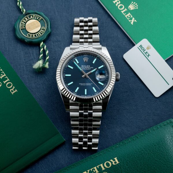 Rolex Datejust 41mm Oystersteel and white gold Bright Blue Dial 126334-0002 - Image 20