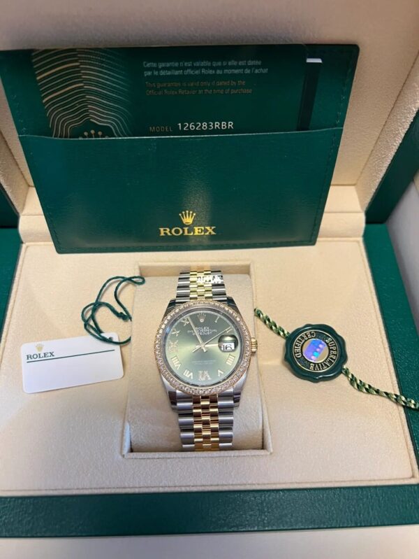 Rolex DATEJUST 36mm Oystersteel yellow gold and diamonds m126283rbr - Image 7