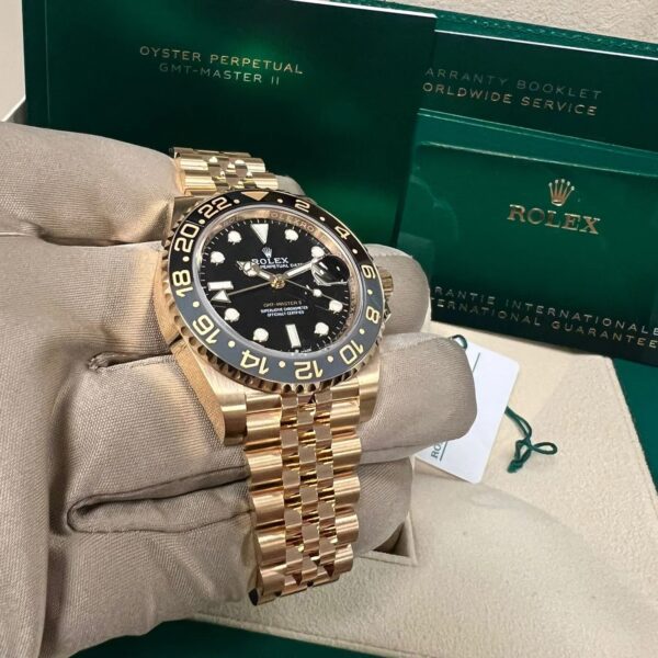NEW RELEASE 2023 Rolex GMT-Master II Jubilee/Tow-Tone Jubilee 18ct Yellow Gold 126718GRNR-0001 New - Image 16