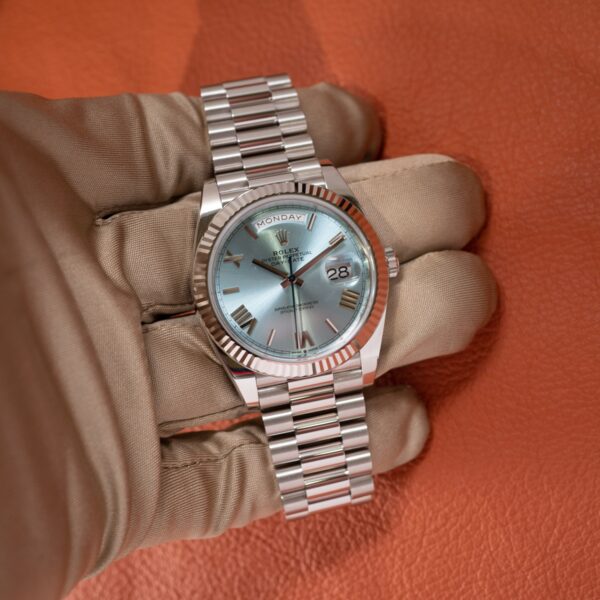 Rolex Oyster Perpetual Day-Date President 40mm in Platinum with Ice-Blue Dial Men's Watch 228236-0012 New - Image 18