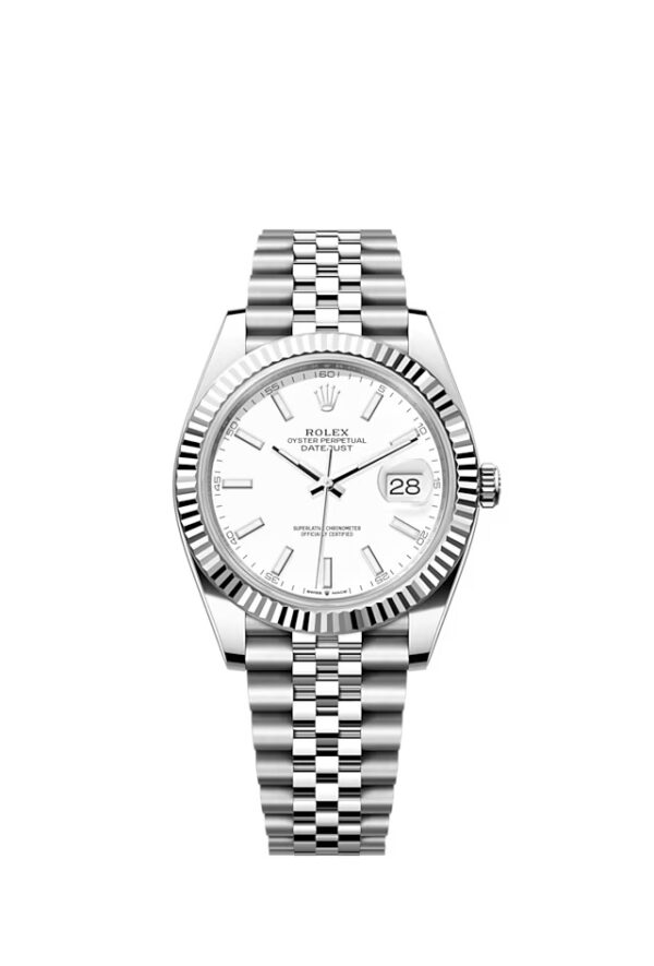 Rolex Datejust 41 Oystersteel and 18K White Gold 41 mm White Dial 126334-0010 - Image 7