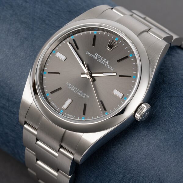 Rolex Oyster Perpetual 39mm Dark Rhodium Dial Watch 114300-0001 - Image 10