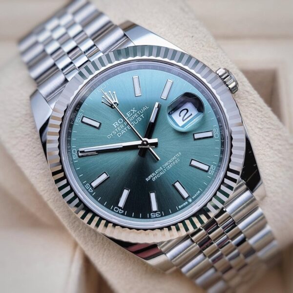 Rolex Datejust 41 Mint Green Dial Steel & White Gold m126334-0028 - Image 2
