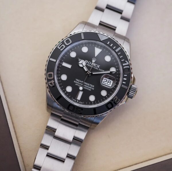 Best Gift-2023 Newest Rolex Yacht-Master 42 Black Dial RLX Titanium Men's Watch 226627-0001 - Image 2
