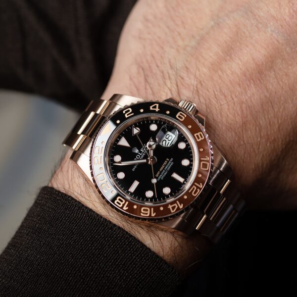 ⚡Crazy Disconut-Rolex GMT-Master II 40mm Root Beer Two Tone Button Markers Black Dial 2023 Ref 126711chnr-0002 - Image 2