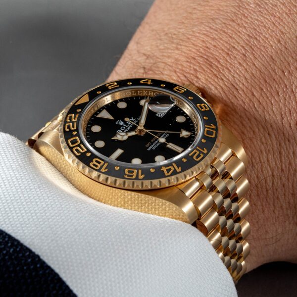 NEW RELEASE 2023 Rolex GMT-Master II Jubilee/Tow-Tone Jubilee 18ct Yellow Gold 126718GRNR-0001 New - Image 9