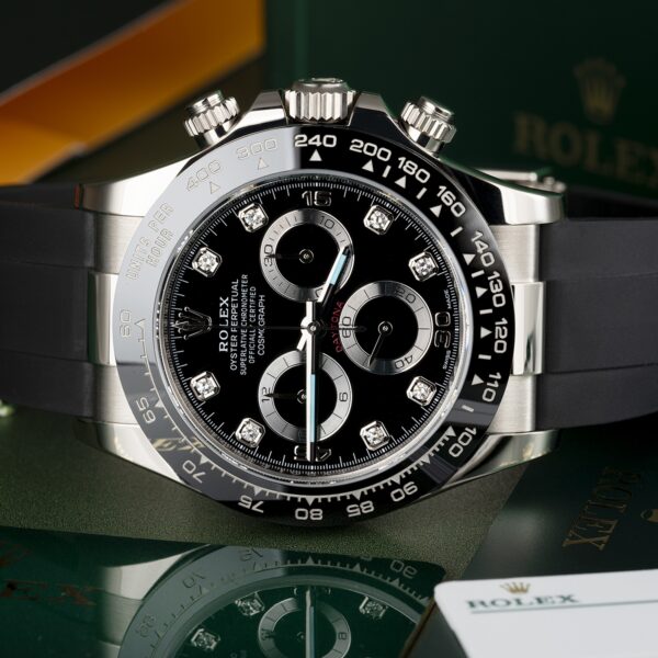 Rolex Daytona White Gold Black Dial Oysterflex Strap 116519LN-0025 - Image 6