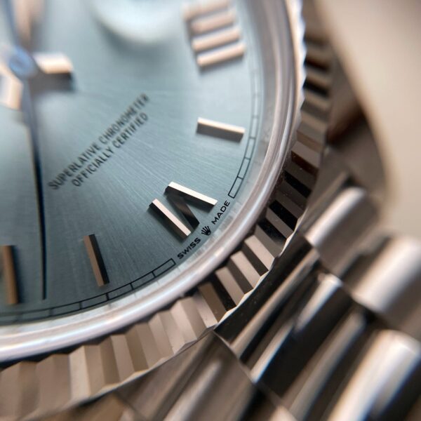 Rolex Oyster Perpetual Day-Date President 40mm in Platinum with Ice-Blue Dial Men's Watch 228236-0012 New - Image 8