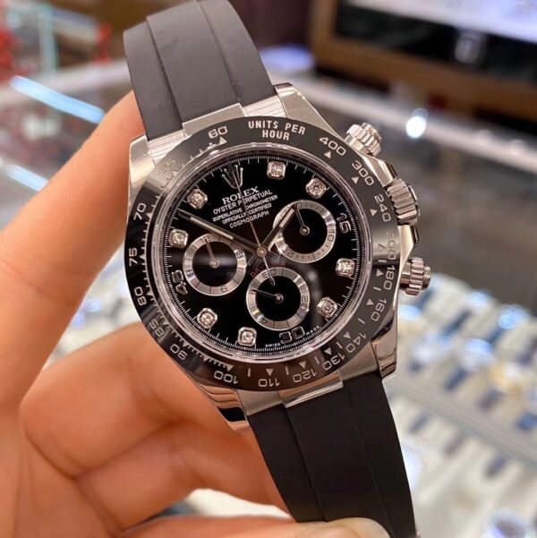 Rolex Daytona White Gold Black Dial Oysterflex Strap 116519LN-0025 - Image 4