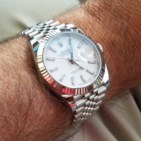 Rolex Datejust 41 Oystersteel and 18K White Gold 41 mm White Dial 126334-0010 - Image 6