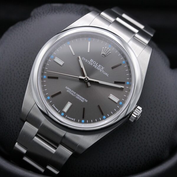 Rolex Oyster Perpetual 39mm Dark Rhodium Dial Watch 114300-0001 - Image 5