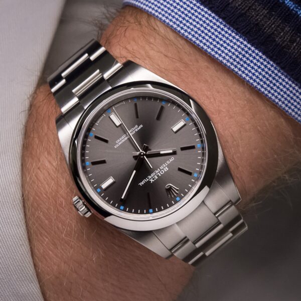 Rolex Oyster Perpetual 39mm Dark Rhodium Dial Watch 114300-0001 - Image 2