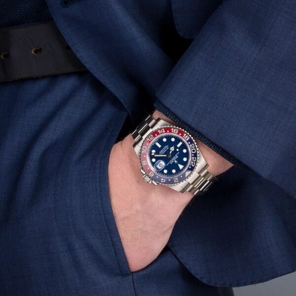 Rolex GMT-Master II White Gold Pepsi Bezel Blue Dial Men's Watch m126719blro-0003 - Image 3