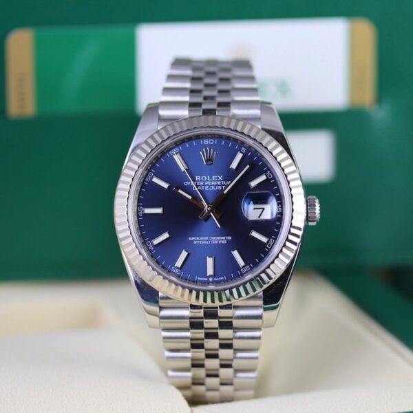Rolex Datejust 41mm Oystersteel and white gold Bright Blue Dial 126334-0002 - Image 9