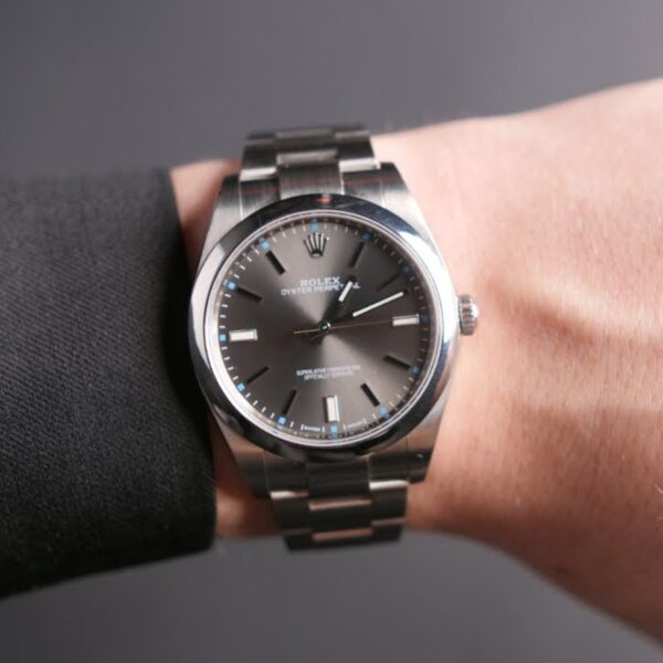 Rolex Oyster Perpetual 39mm Dark Rhodium Dial Watch 114300-0001 - Image 12