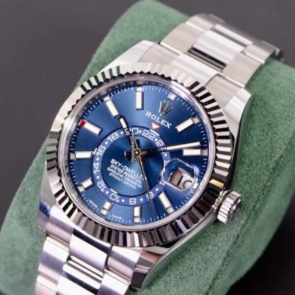Rolex Sky-Dweller Serise Blue Dial Gold Bezel Steel Band Men's Watch M326934-0003 Unworn - Image 7