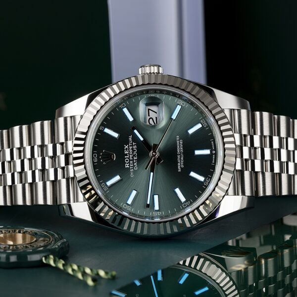 Rolex Datejust 41 Mint Green Dial Steel & White Gold m126334-0028 - Image 7