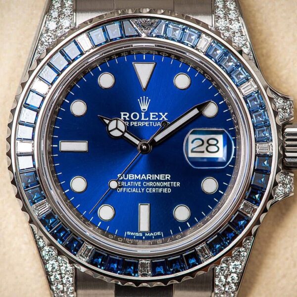 Rolex Submariner Date 116659 SABR 18K White Gold Diamonds Sapphires Unworn - Image 7