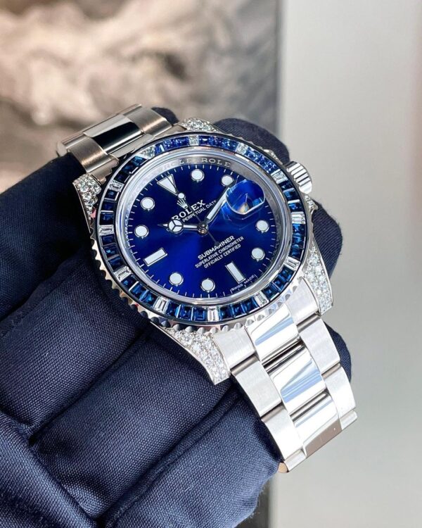 Rolex Submariner Date 116659 SABR 18K White Gold Diamonds Sapphires Unworn - Image 6