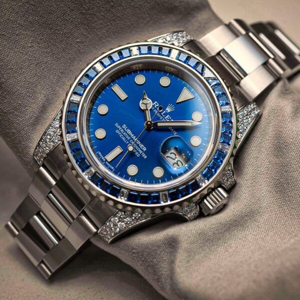 Rolex Submariner Date 116659 SABR 18K White Gold Diamonds Sapphires Unworn - Image 2