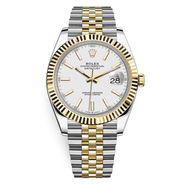 Rolex Datejust 126333 White Index Jubilee 41mm Steel and Yellow Gold Mens Watch