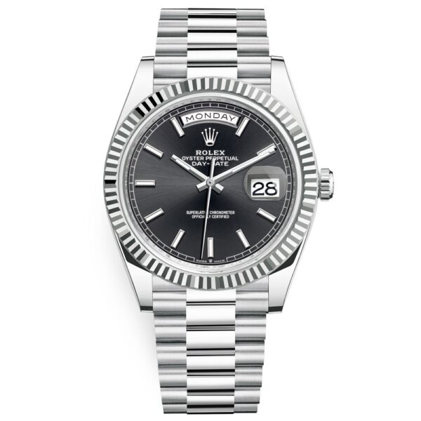 Rolex Day-Date 228236 Black Bright Dial 40mm Platinum Men’s Watch