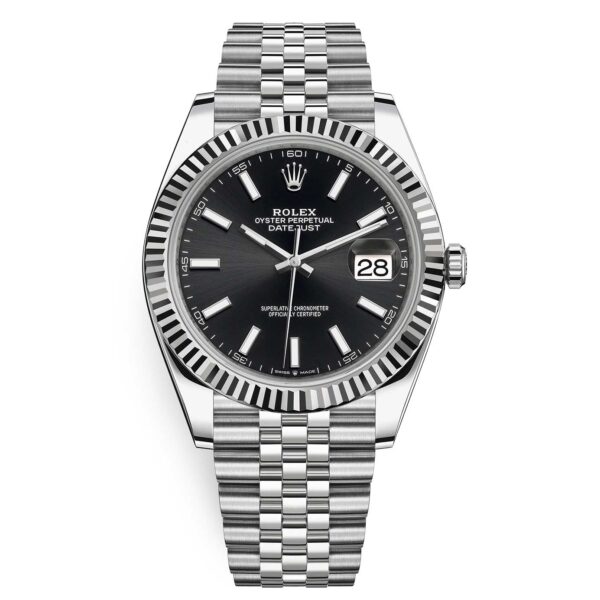 Rolex Datejust 126334 Black Index Jubilee 41mm Stainless Steel Mens Watch