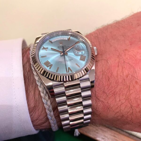 Rolex Oyster Perpetual Day-Date President 40mm in Platinum with Ice-Blue Dial Men's Watch 228236-0012 New - Image 17