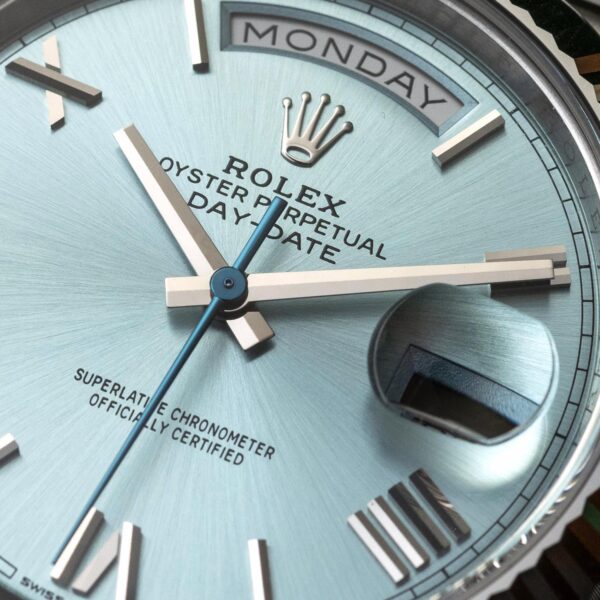 Rolex Oyster Perpetual Day-Date President 40mm in Platinum with Ice-Blue Dial Men's Watch 228236-0012 New - Image 10
