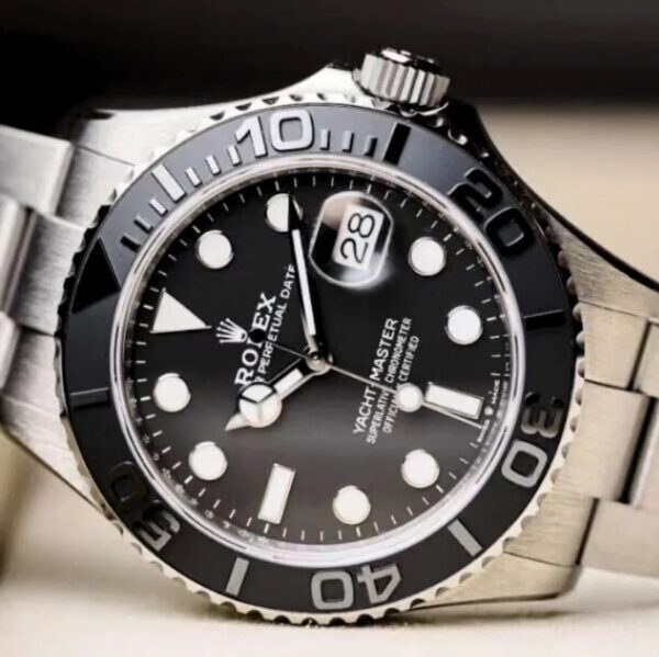Best Gift-2023 Newest Rolex Yacht-Master 42 Black Dial RLX Titanium Men's Watch 226627-0001 - Image 15