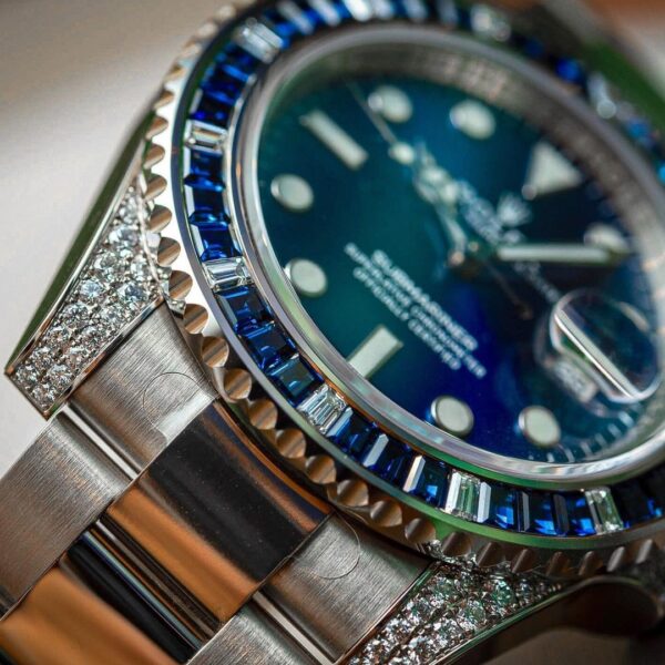 Rolex Submariner Date 116659 SABR 18K White Gold Diamonds Sapphires Unworn - Image 9