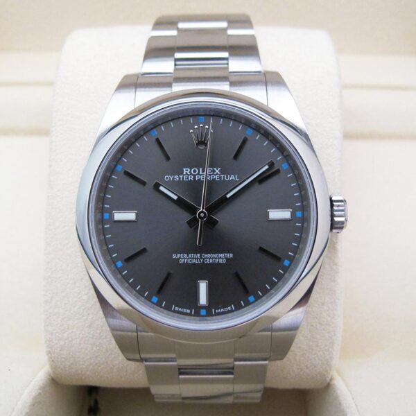 Rolex Oyster Perpetual 39mm Dark Rhodium Dial Watch 114300-0001 - Image 6