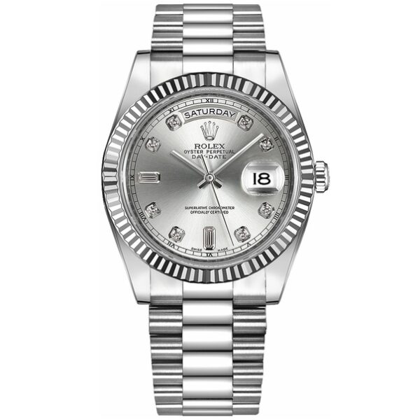 Day-Date II Silver Diamond Scale Multiple Dial Color Options 41mm