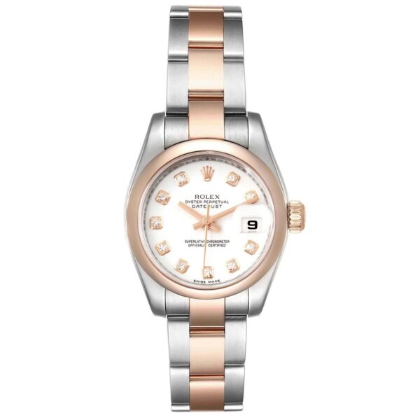 ROLEX Datejust 31mm Steel Rose Gold Diamond Ladies Watch 179161 For Women