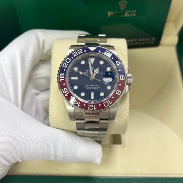 Rolex GMT-Master II White Gold Pepsi Bezel Blue Dial Men's Watch m126719blro-0003 - Image 12