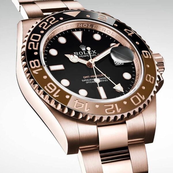 Rolex 126715CHNR GMT-Master II Black Dial Oyster Bracelet 18k Rose Gold Watch - Image 2