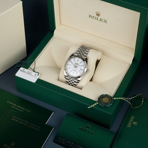 Rolex Datejust 41 Oystersteel and 18K White Gold 41 mm White Dial 126334-0010 - Image 10