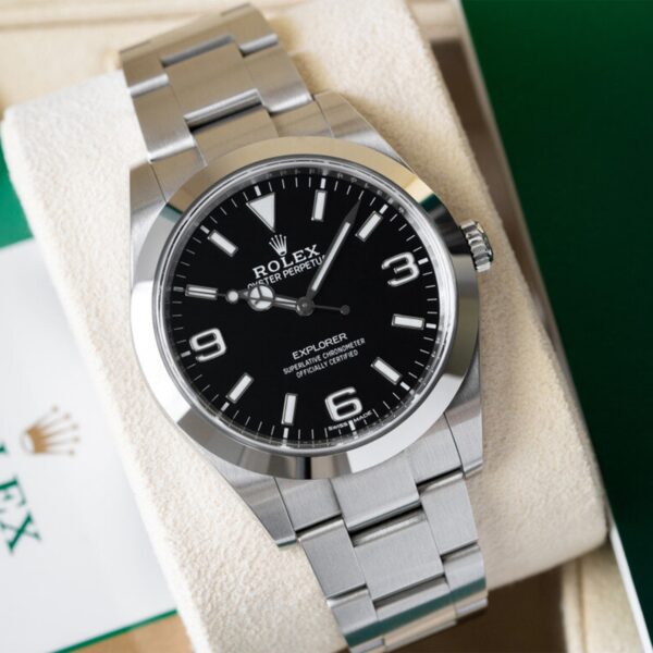 Rolex Explorer I MKII Stainless Steel Black Arabic Index 39mm 214270-0003 Unworn - Image 3