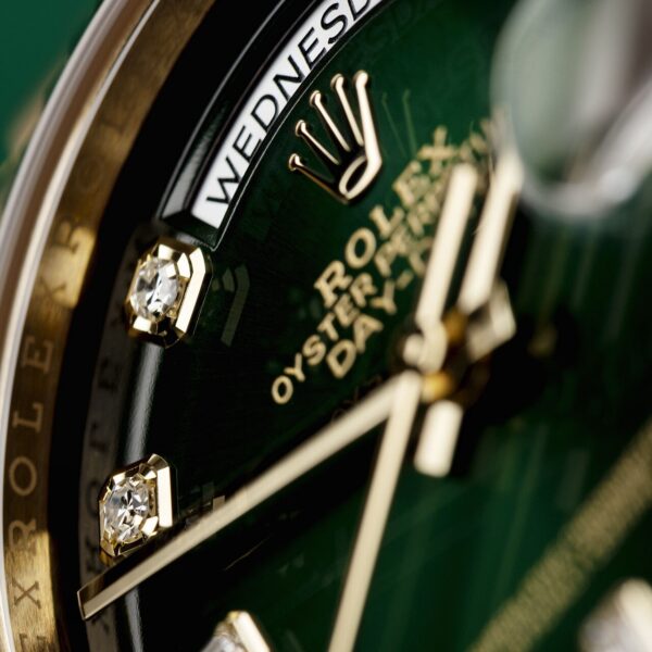 ROLEX Day-Date 40mm Green Ombre Diamond Dial Yellow Gold President Automatic Men’s Watch 128238 - Image 11